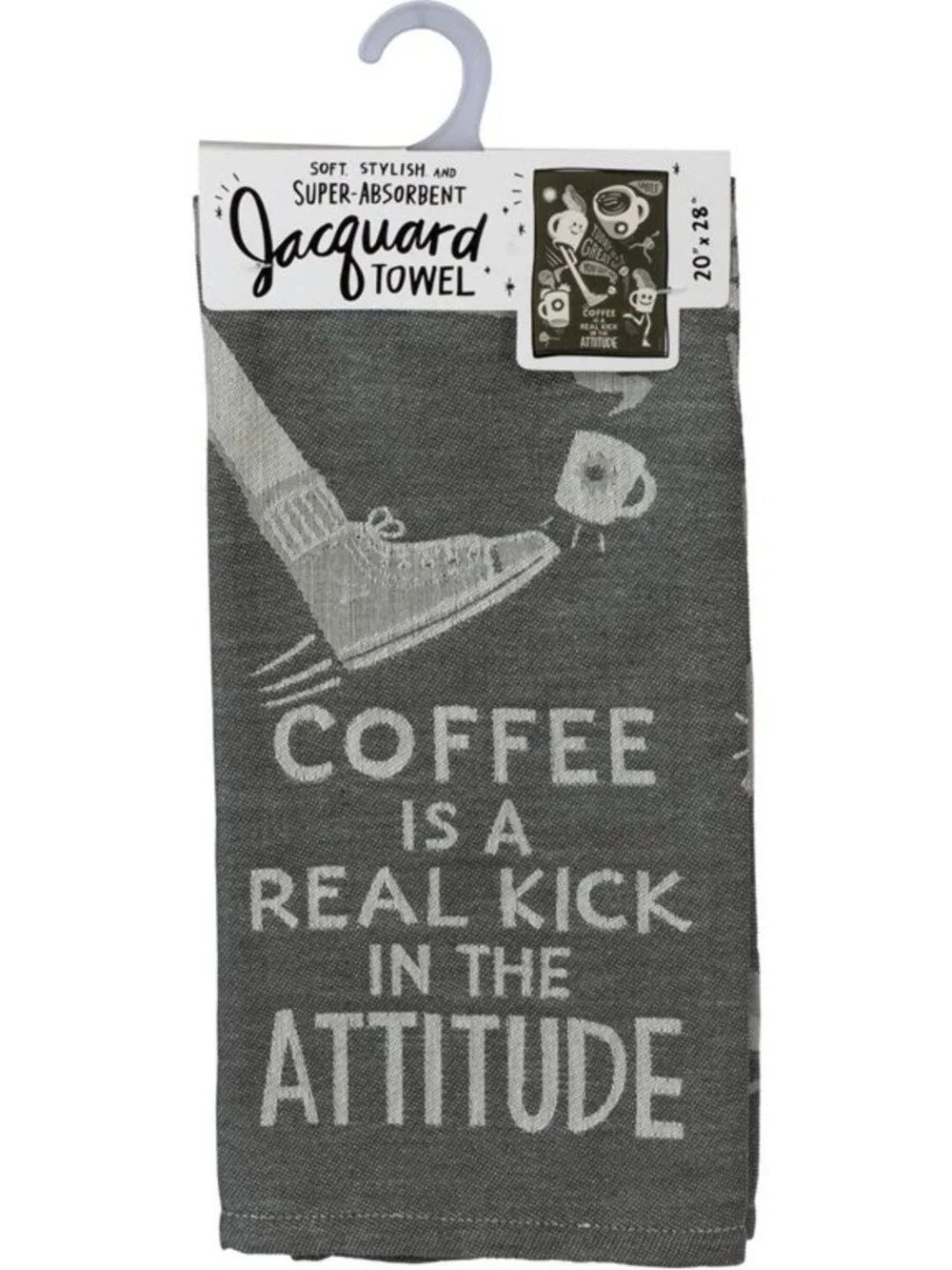 Primitives by Kathy Gray Jacquard 'Coffee Is A Real Kick In The Attitude' Towel